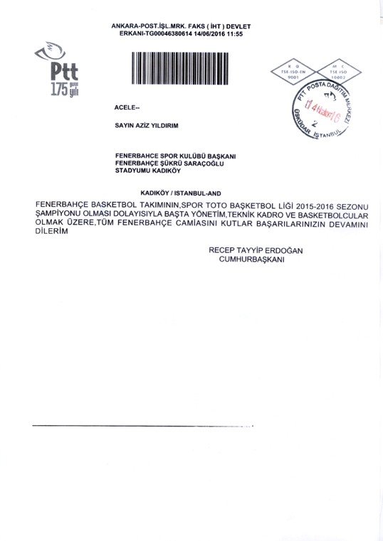 Erdoğan’dan Fenerbahçe’ye mesaj… 8 rte